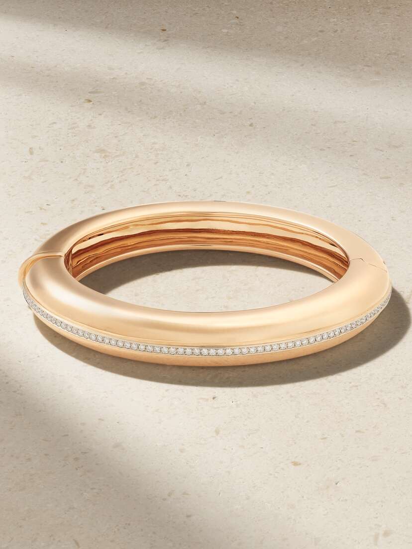Fred Leighton Collection 18-karat Rose Gold Diamond Bangle