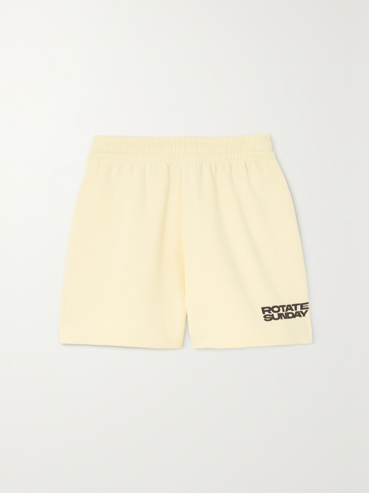 ROTATE Birger Christensen - + Net Sustain Sunday Appliqued Organic Cotton-jersey Shorts - Yellow