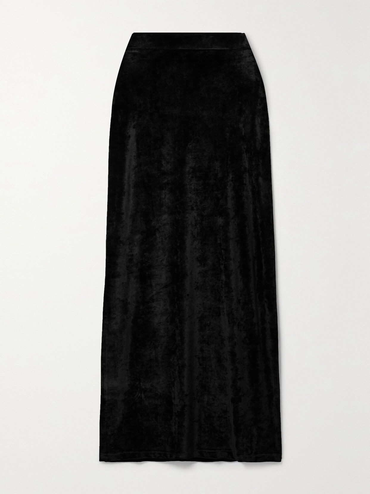 Shop Balenciaga Velvet Maxi Skirt In Black