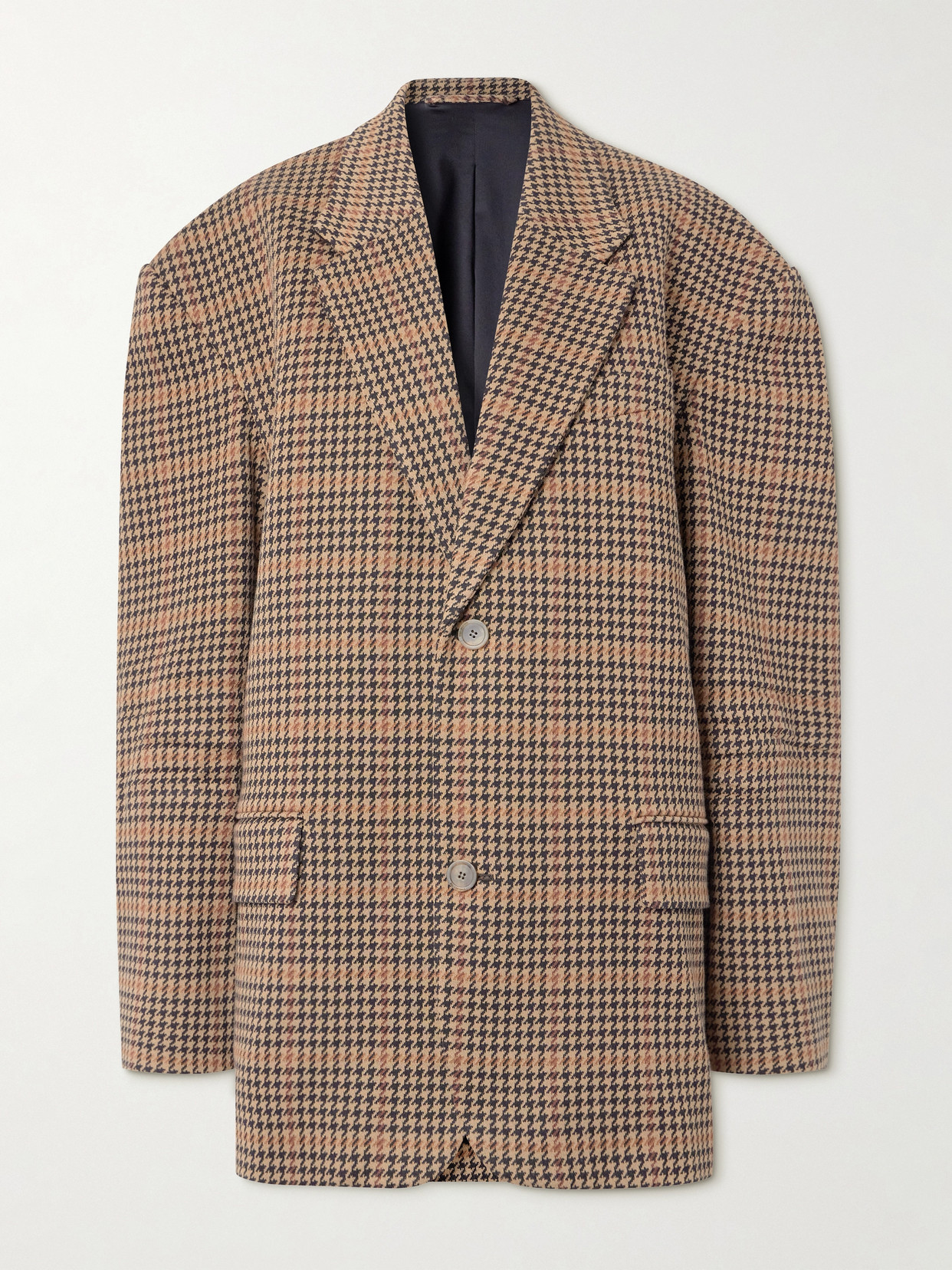 Balenciaga Houndstooth Knitted Blazer In Neutrals