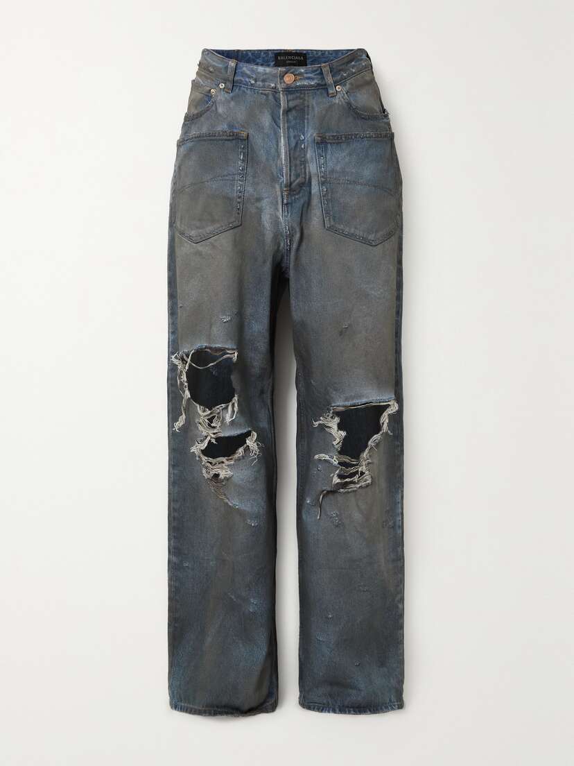 Balenciaga — Distressed high-rise boyfriend jeans