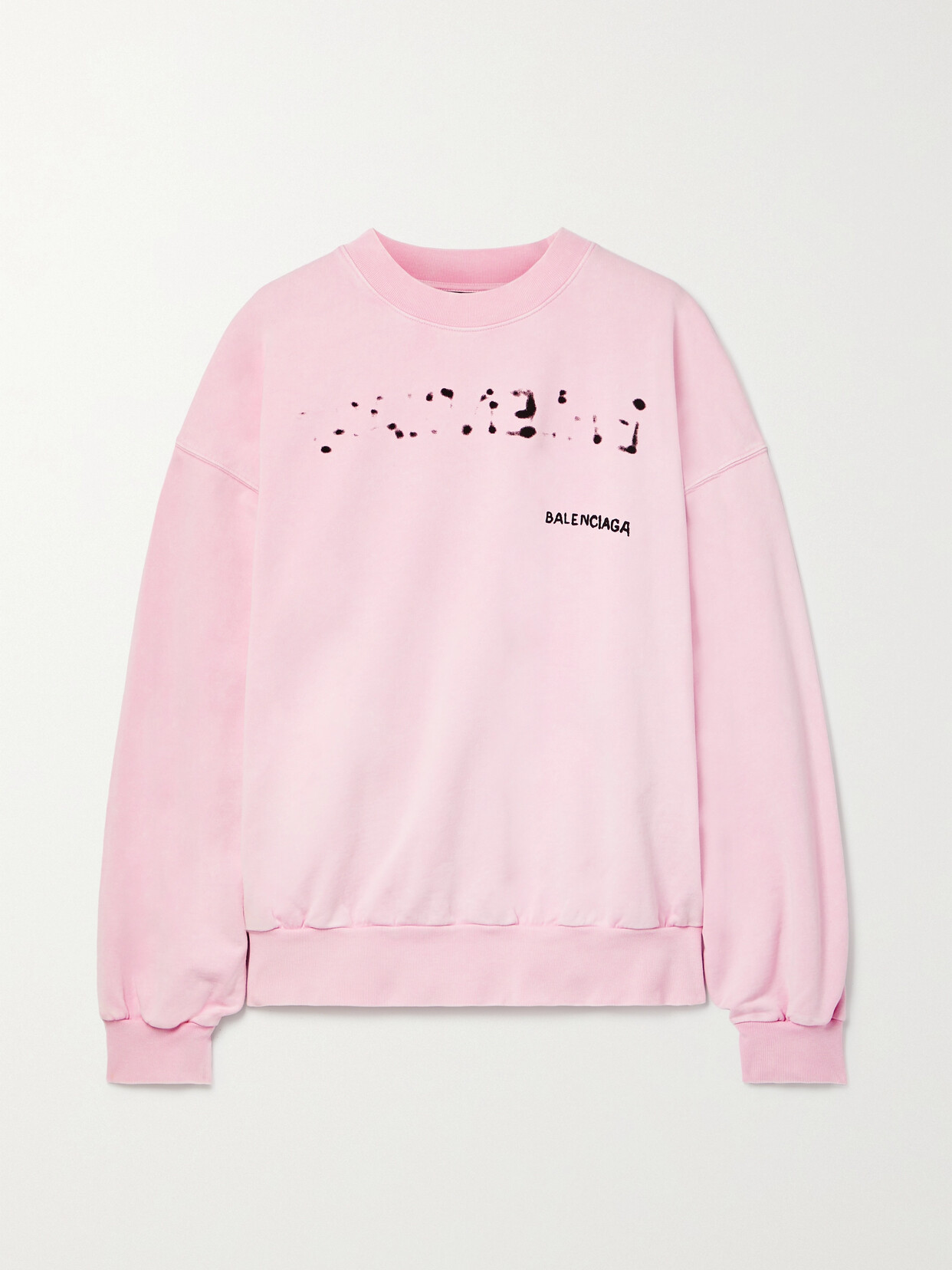 Balenciaga Printed Cotton-jersey Sweatshirt - Pink