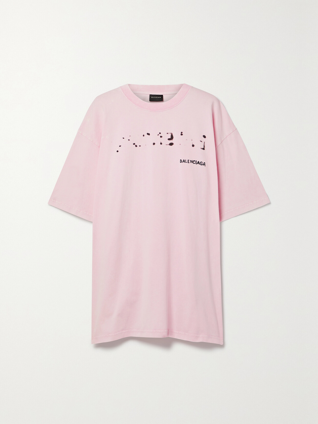 Balenciaga Oversized Printed Stretch-cotton Jersey T-shirt - Pink