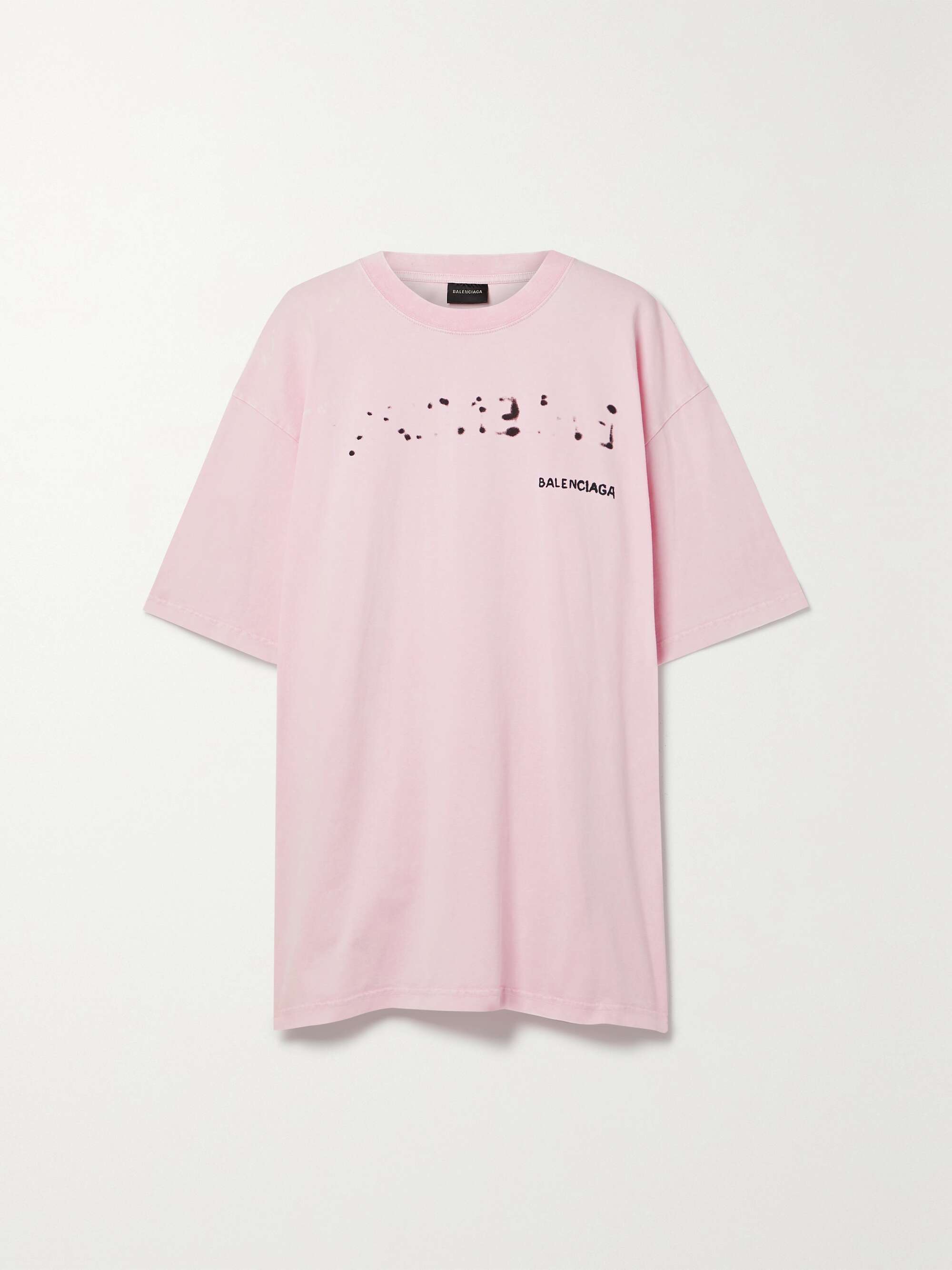 ピンク ストレッチコットン ジャージー Tシャツ プリント入り ピンク ストレッチコットン ジャージー Tシャツ プリント入り