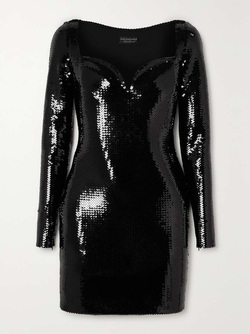Balenciaga Sequined Stretch-crepe Mini Dress