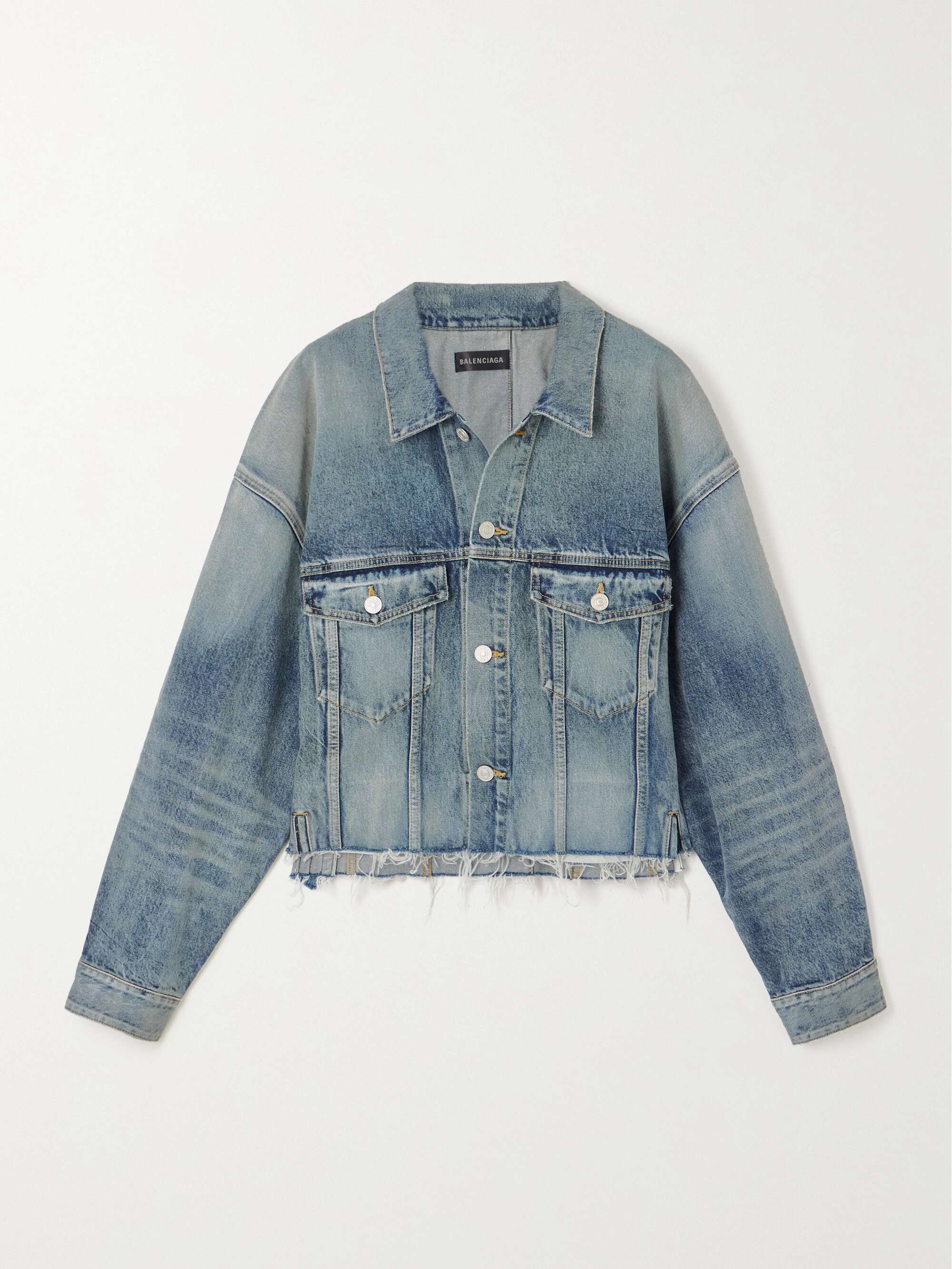 BALENCIAGA Distressed denim jacket | NET-A-PORTER