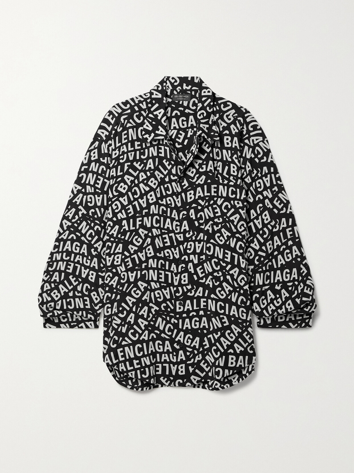 Balenciaga - Printed Crepe Shirt - Black