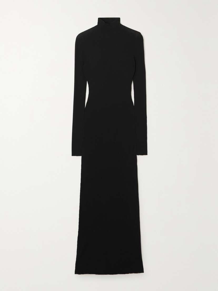 Balenciaga Ribbed Cotton-jersey Turtleneck Maxi Dress