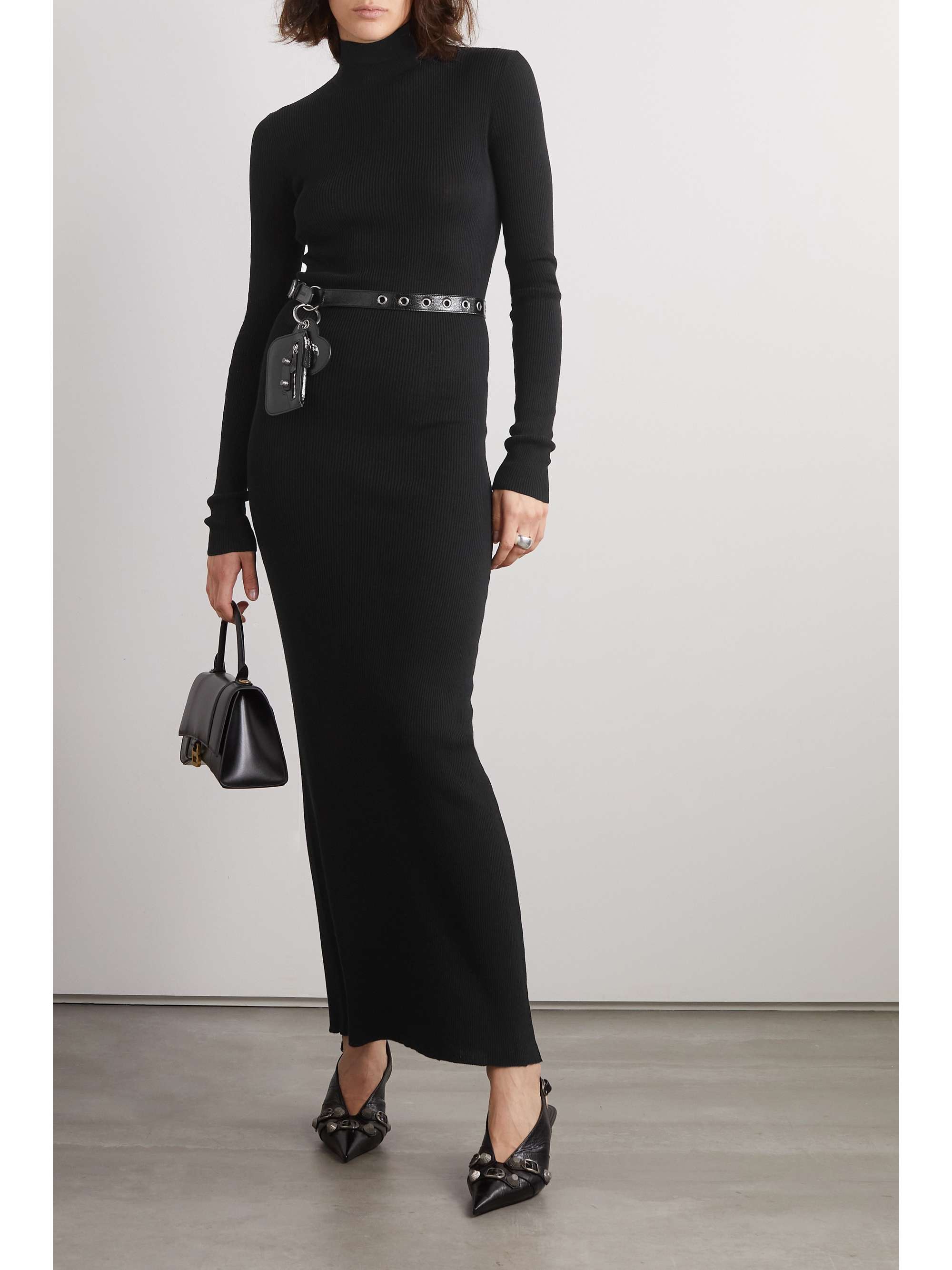 BALENCIAGA Ribbed cotton-jersey turtleneck maxi dress | NET-A-PORTER