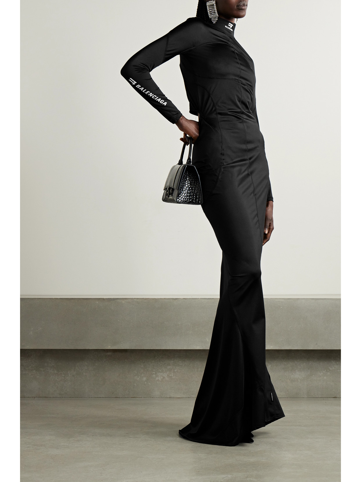 Balenciaga Stretch Tech Activewear Gown In Black
