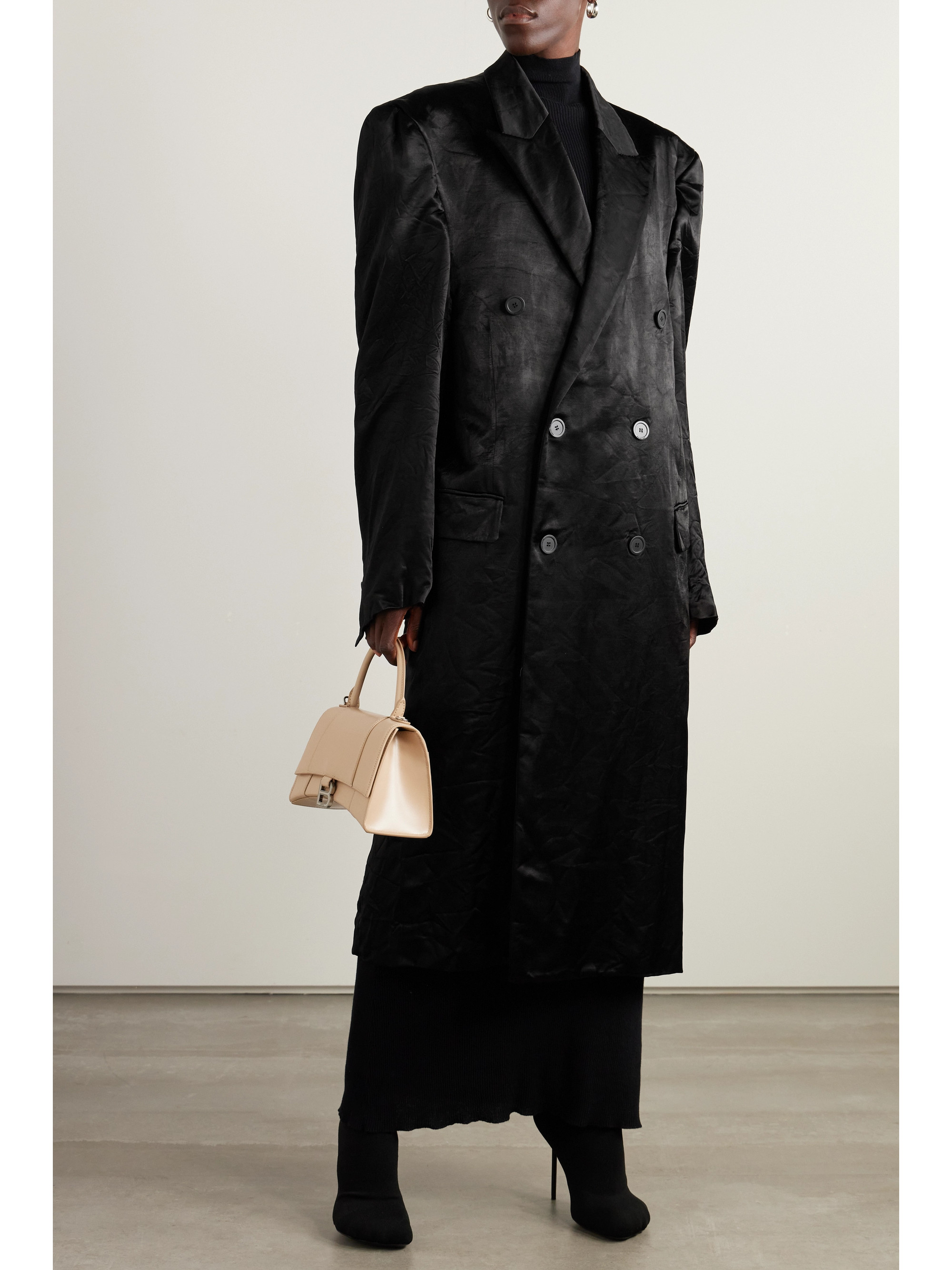 Balenciaga Crinkled-satin coat