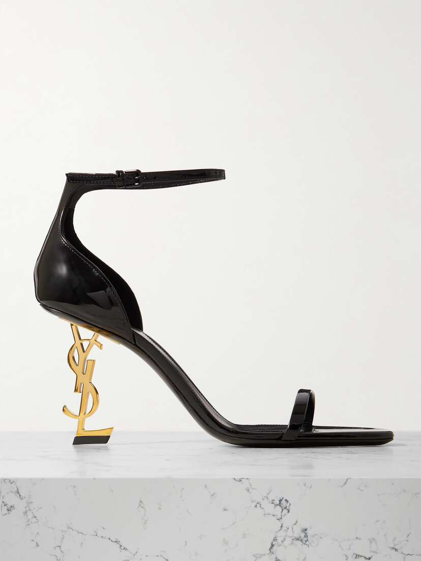 Saint Laurent Opyum Embellished Patent-leather Sandals - EU 42