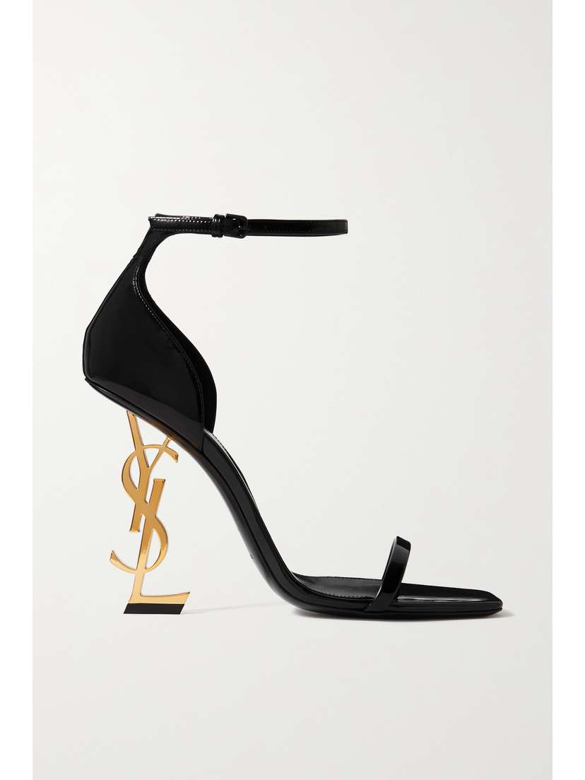 Saint Laurent Opyum Embellished Patent-leather Sandals