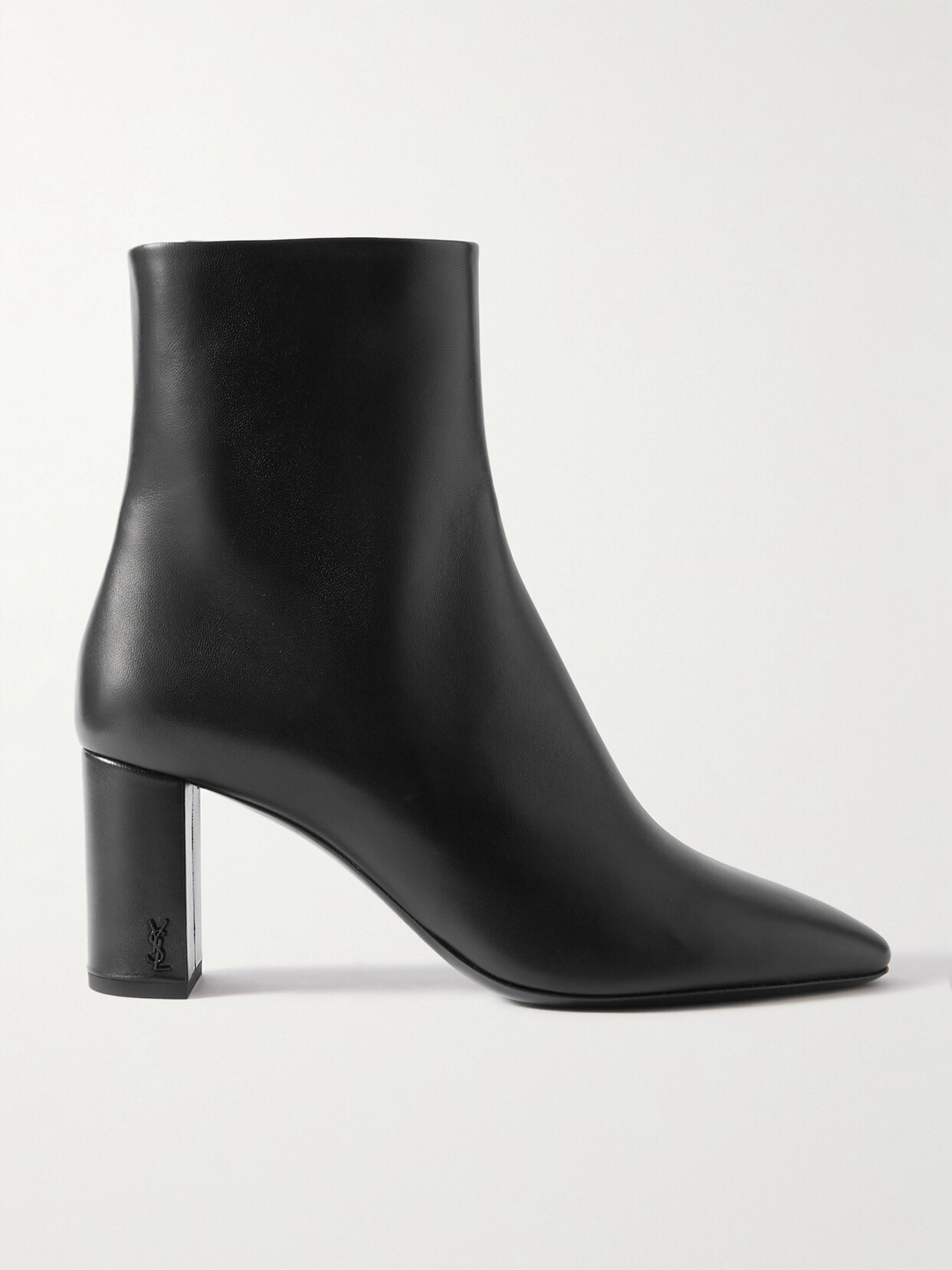 Saint Laurent Lou Leather Ankle Boots In Black