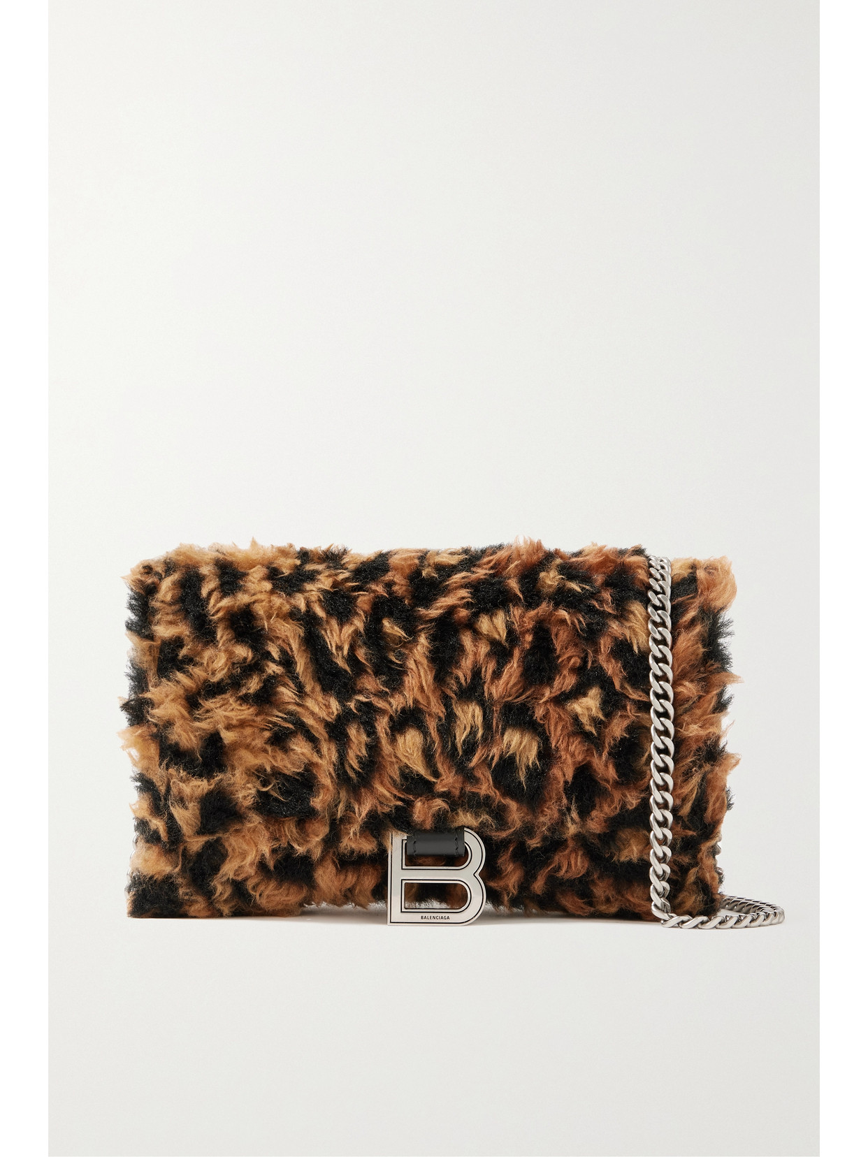 Balenciaga - Hourglass Leopard-print Faux Fur Shoulder Bag - Animal print