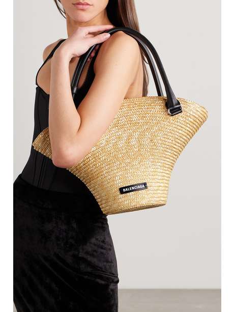 balenciaga straw tote