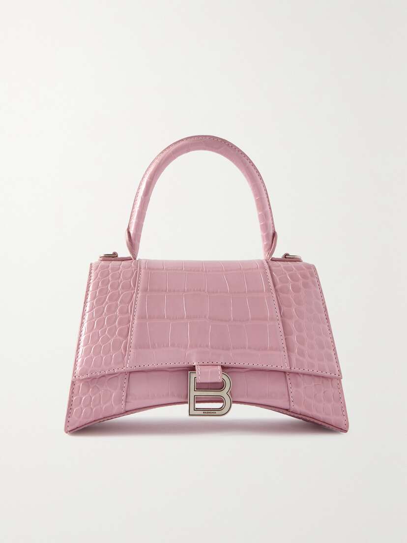 Balenciaga Hourglass Small Croc-effect Leather Tote