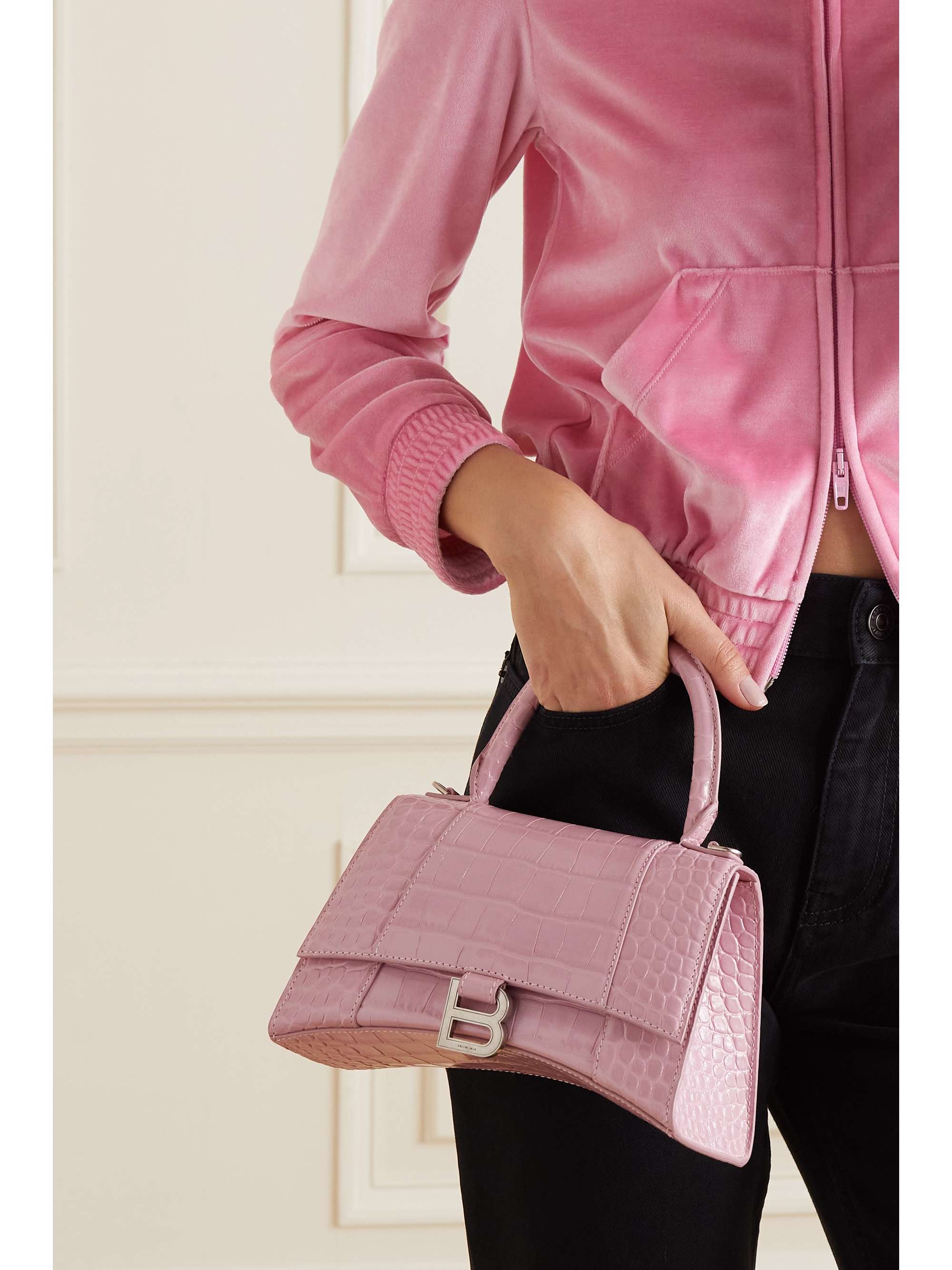 Balenciaga Hourglass Small Top Handle Bag in Pink