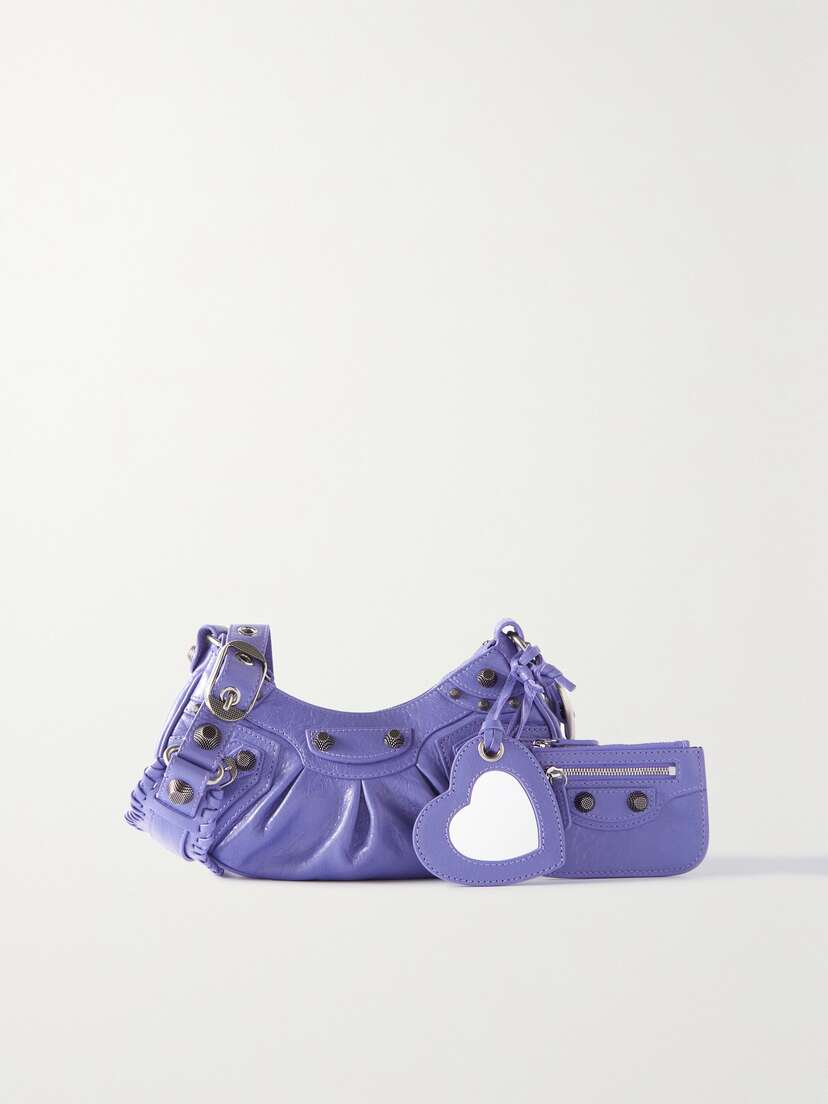 Balenciaga Le Cagole Xs Studded Crinkled-leather Shoulder Bag