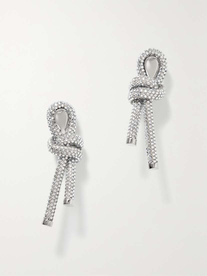 Balenciaga tone Crystal And Cotton Earrings