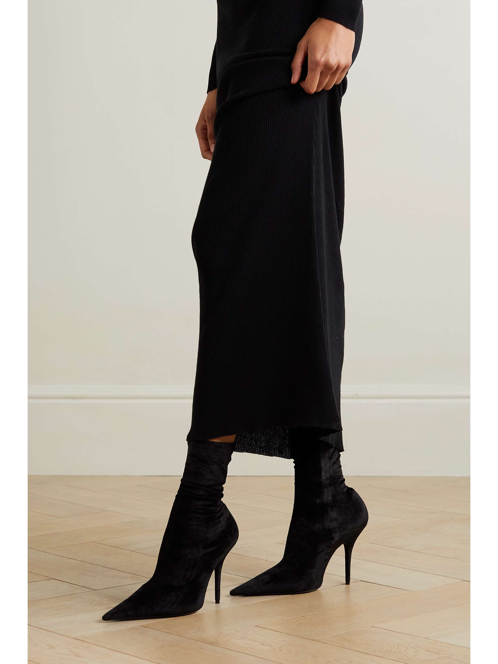 Balenciaga Knife Stretchknit Overtheknee Boots In White, 41 OFF