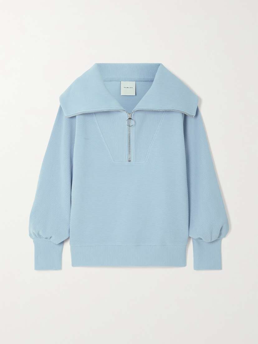 Varley Vine Ribbed Cotton-blend Jersey Sweatshirt