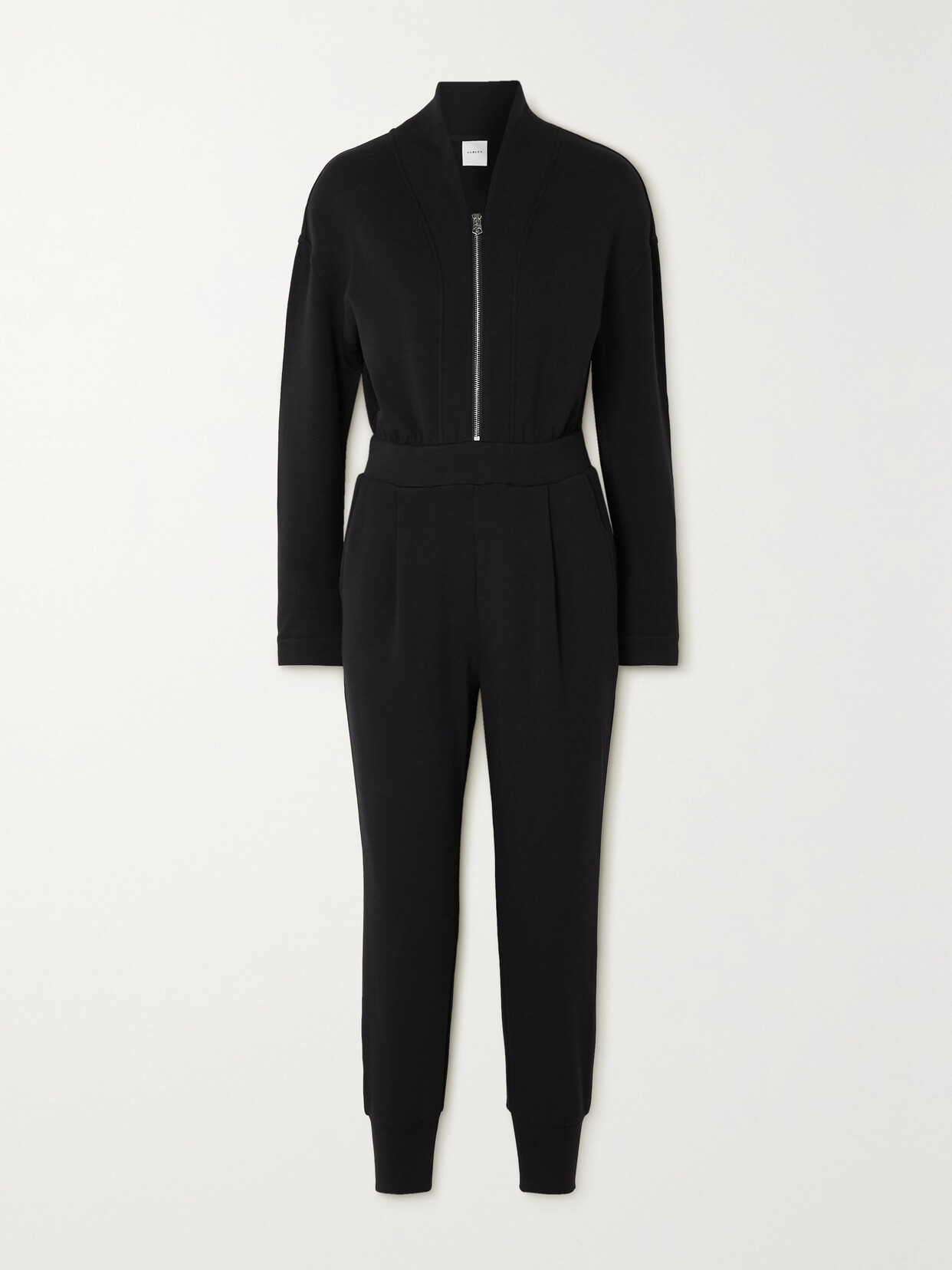 Shop Varley Talia Stretch-jersey Jumpsuit In Black