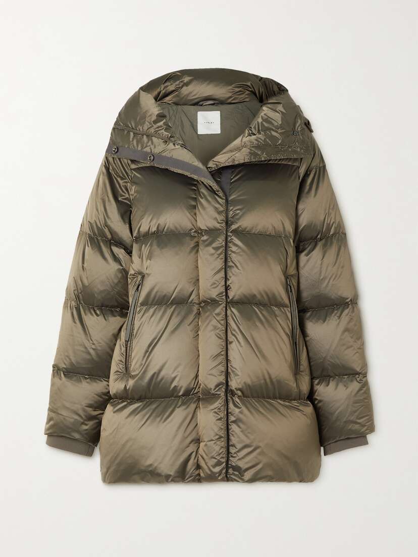Varley Canton Hooded Quilted Metallic Shell Down Jacket