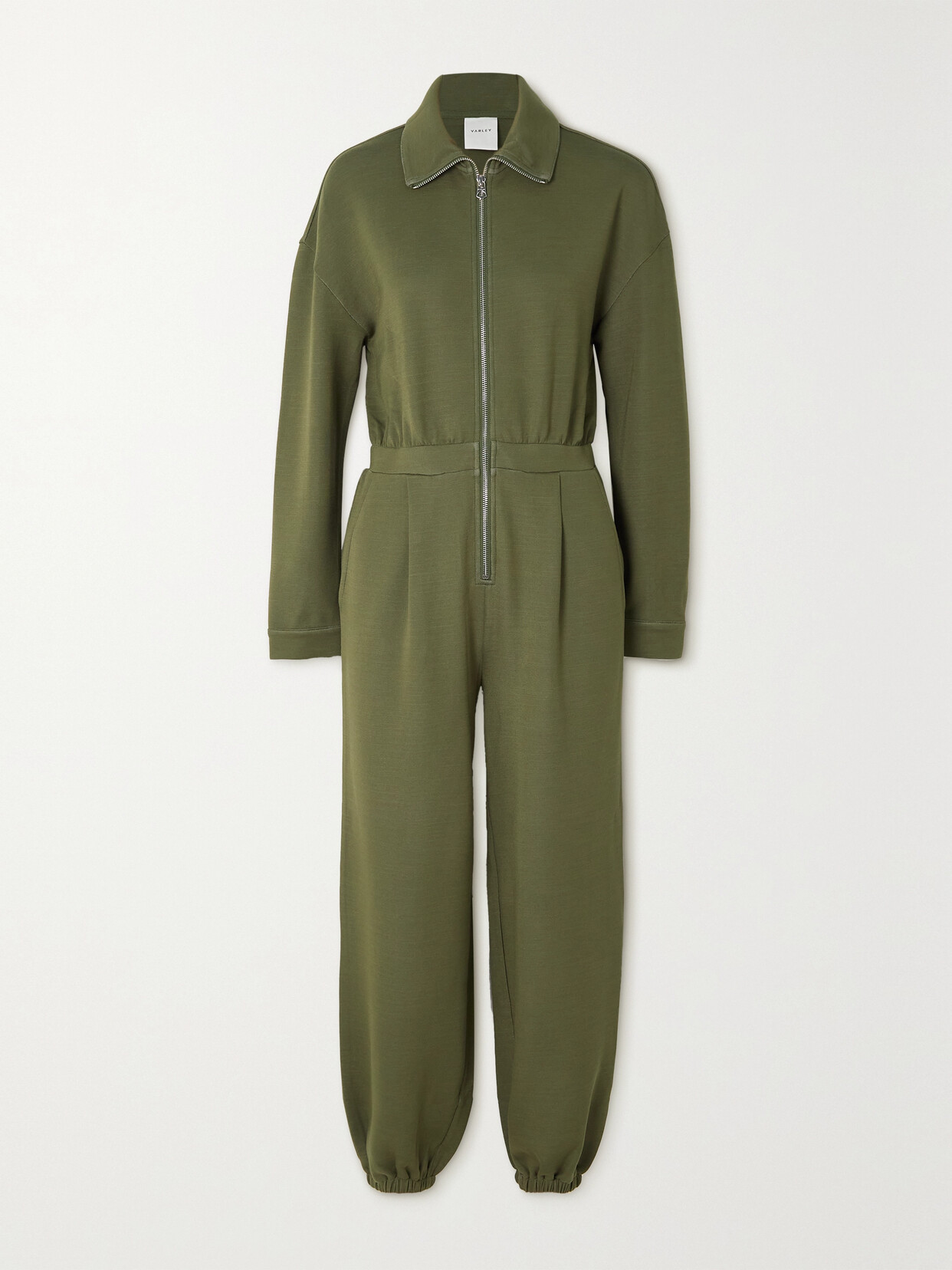 Varley Women's Jessie Knit Zip-front Jumpsuit In Olive Night