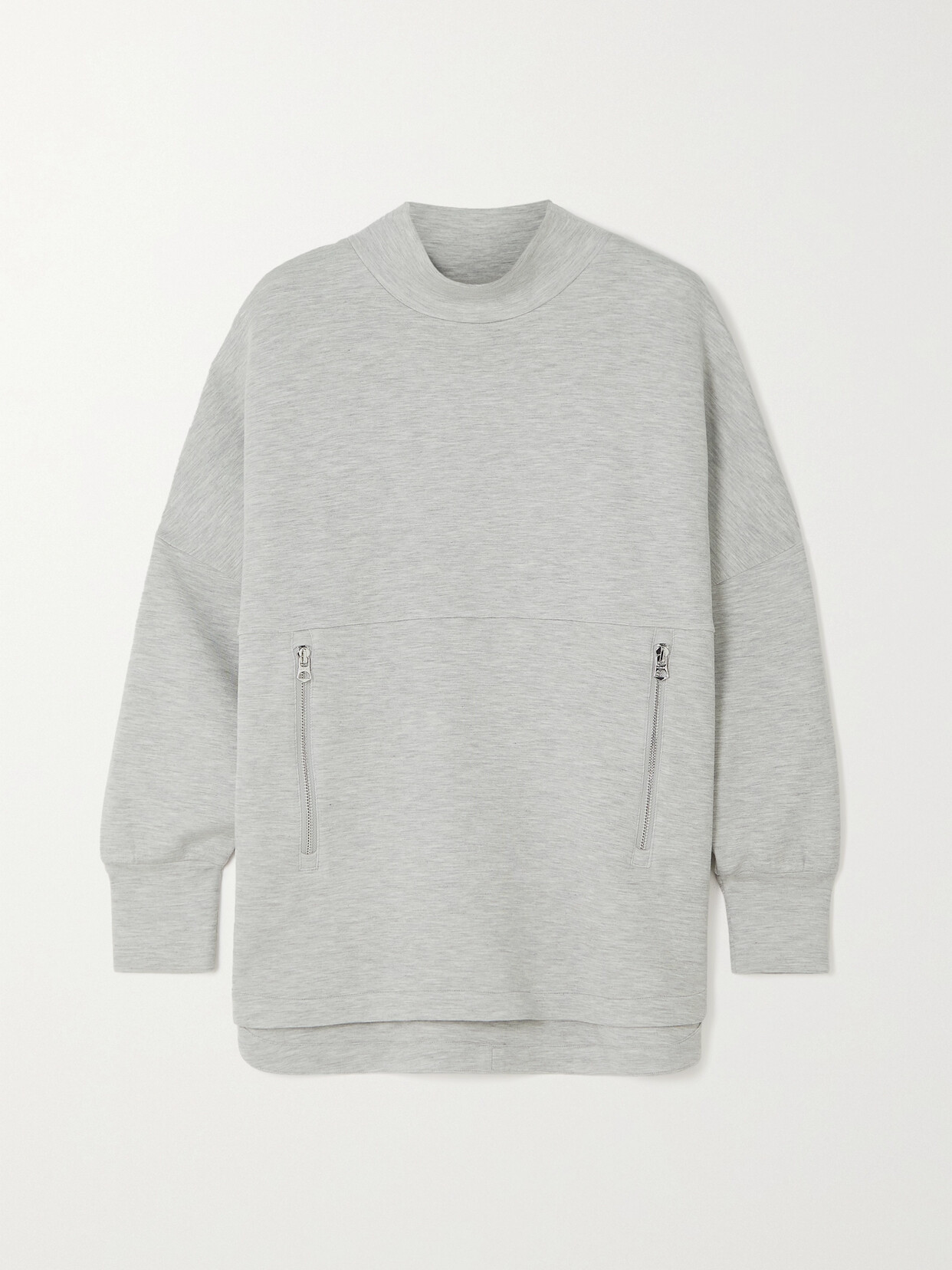 Varley Bay High-neck Jersey Sweatshirt In Gray