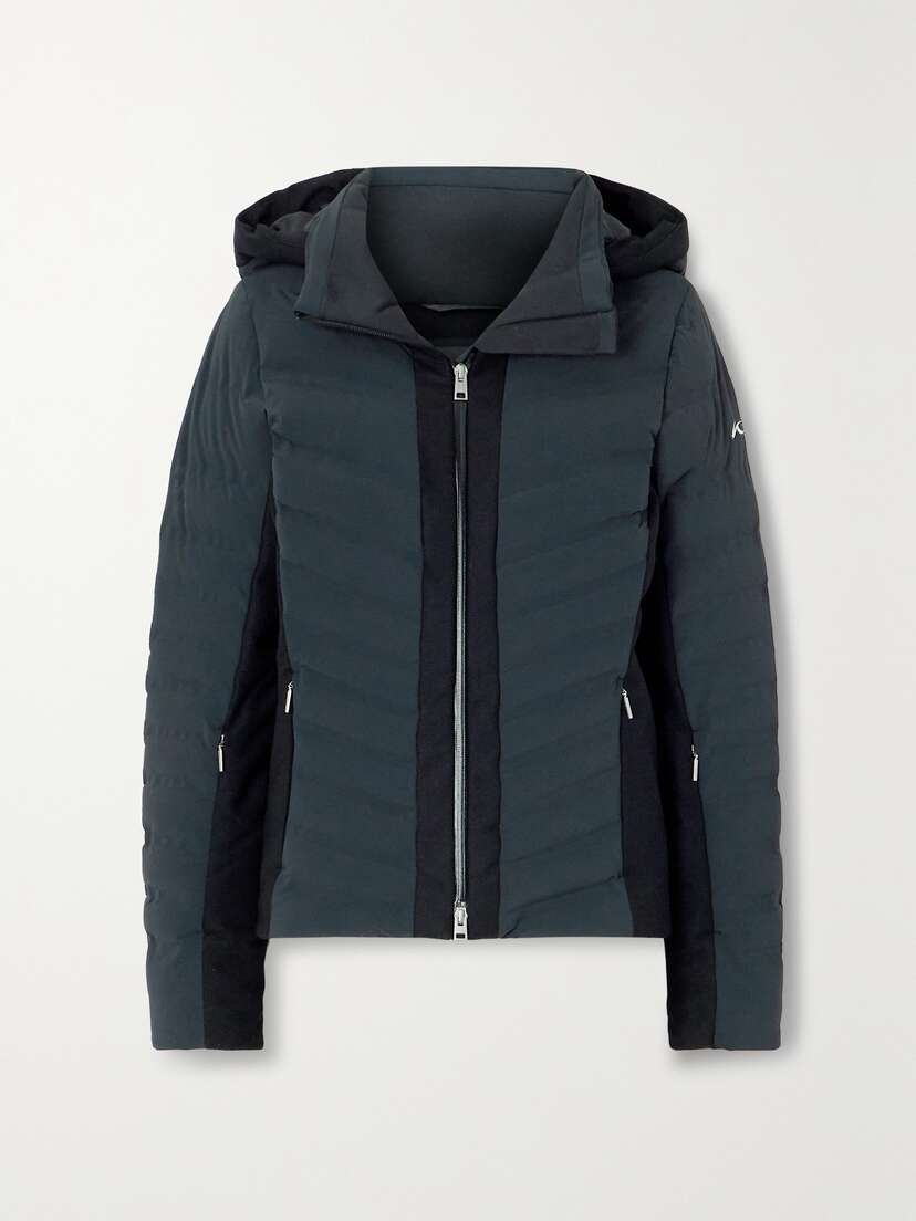 KJUS Cabox Hooded Two-tone Merino Wool-blend And Quilted Shell Jacket