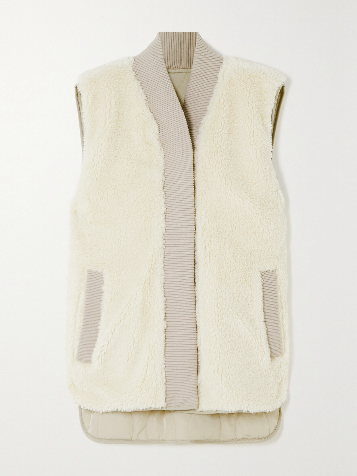 Shop Varley Covey Reversible Fleece And Shell Gilet In Gray