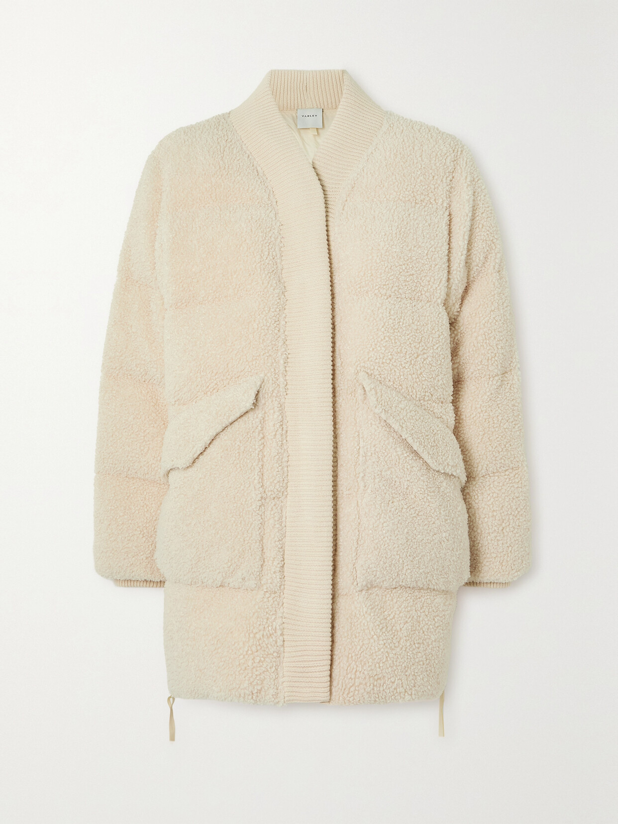 Varley - Wynn Ribbed Knit-trimmed Quilted Faux Shearling Coat - Cream