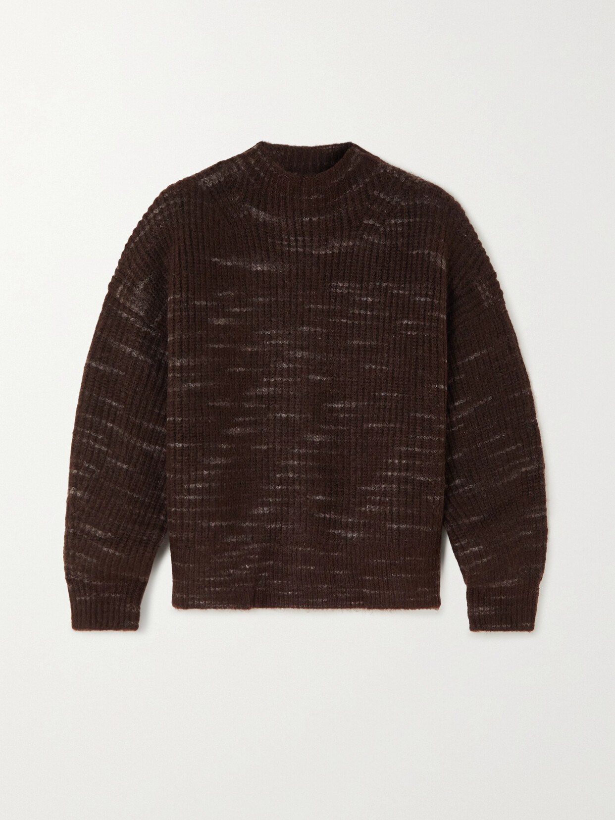 Varley Albion Mock Neck Knit Sweater In Brown