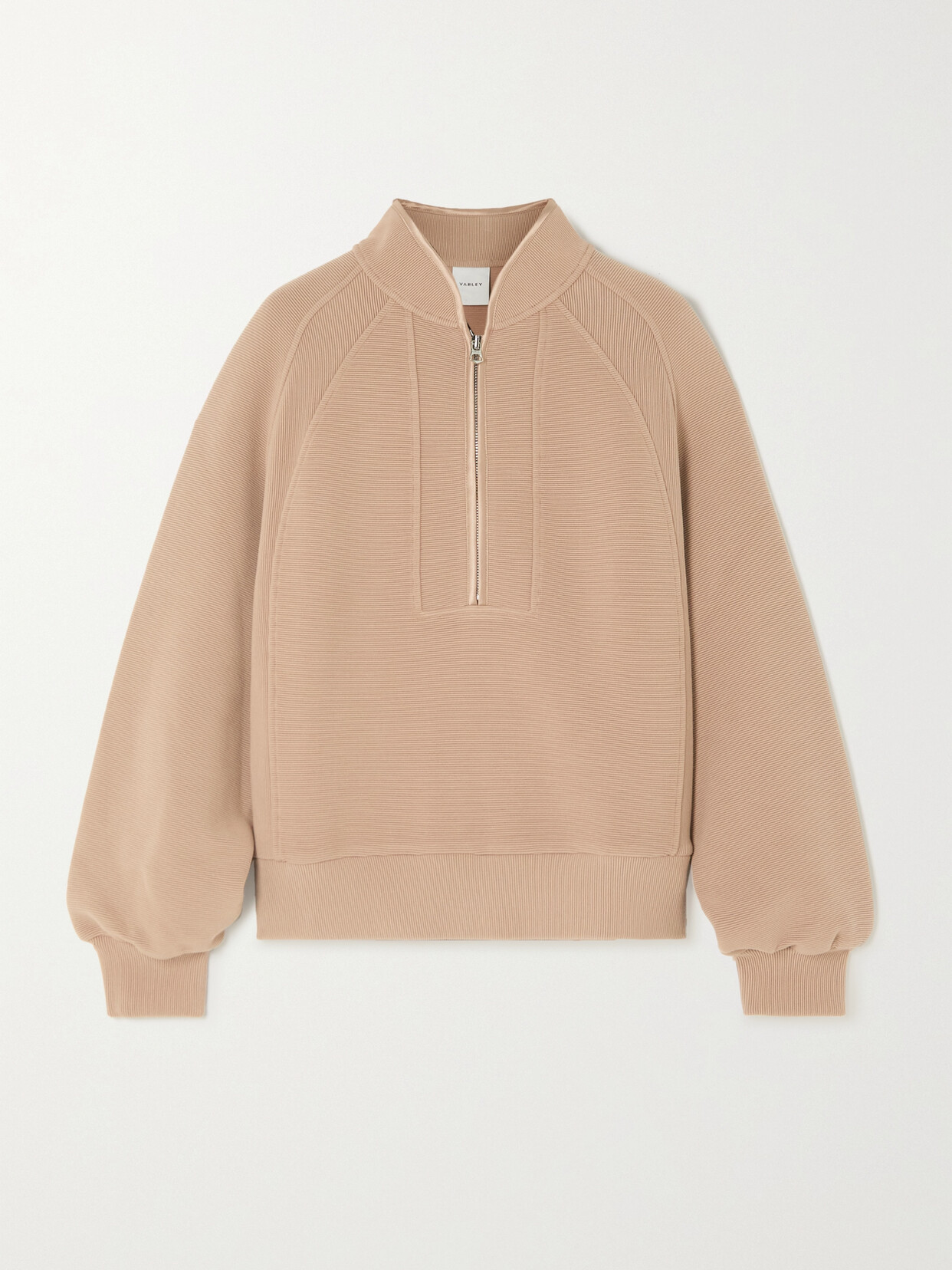 Varley Cortina Ribbed Cotton-blend Sweatshirt In Brown