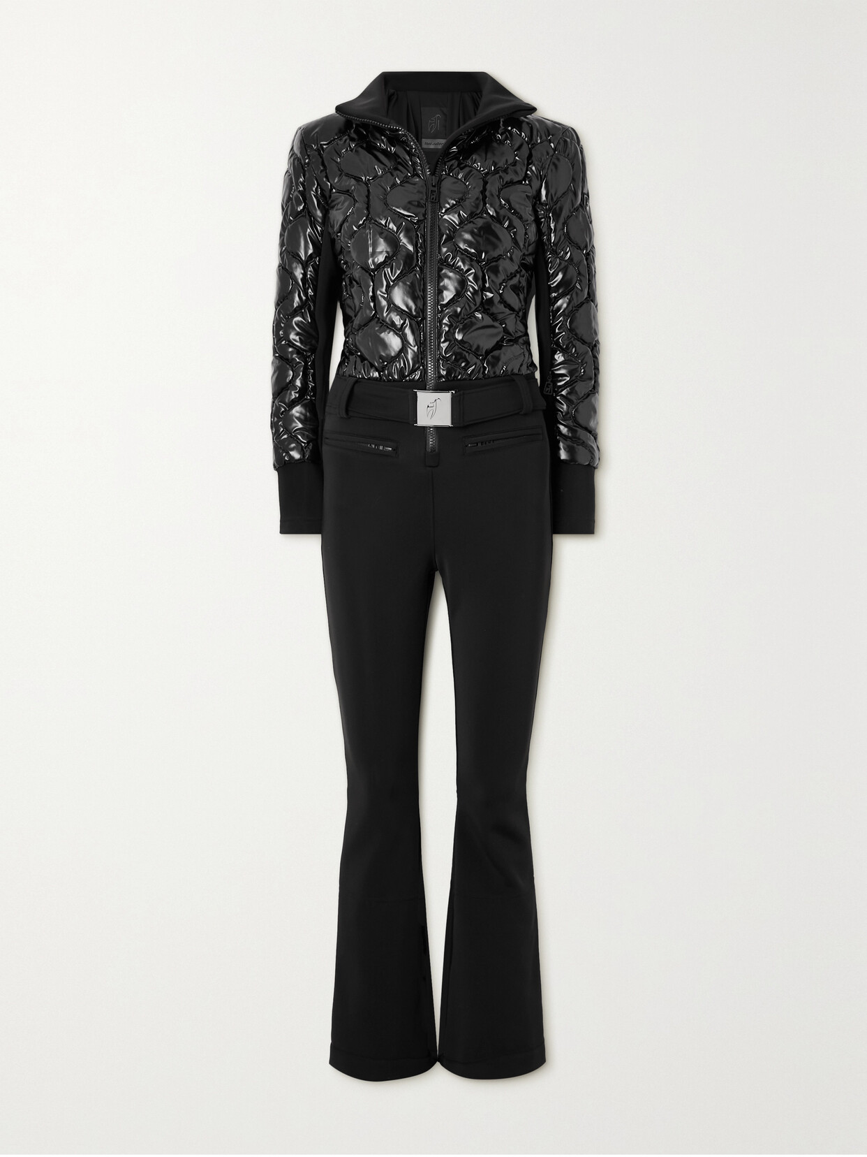 Toni Sailer Conni Special Quilted Faux Leather Ski Suit In Black