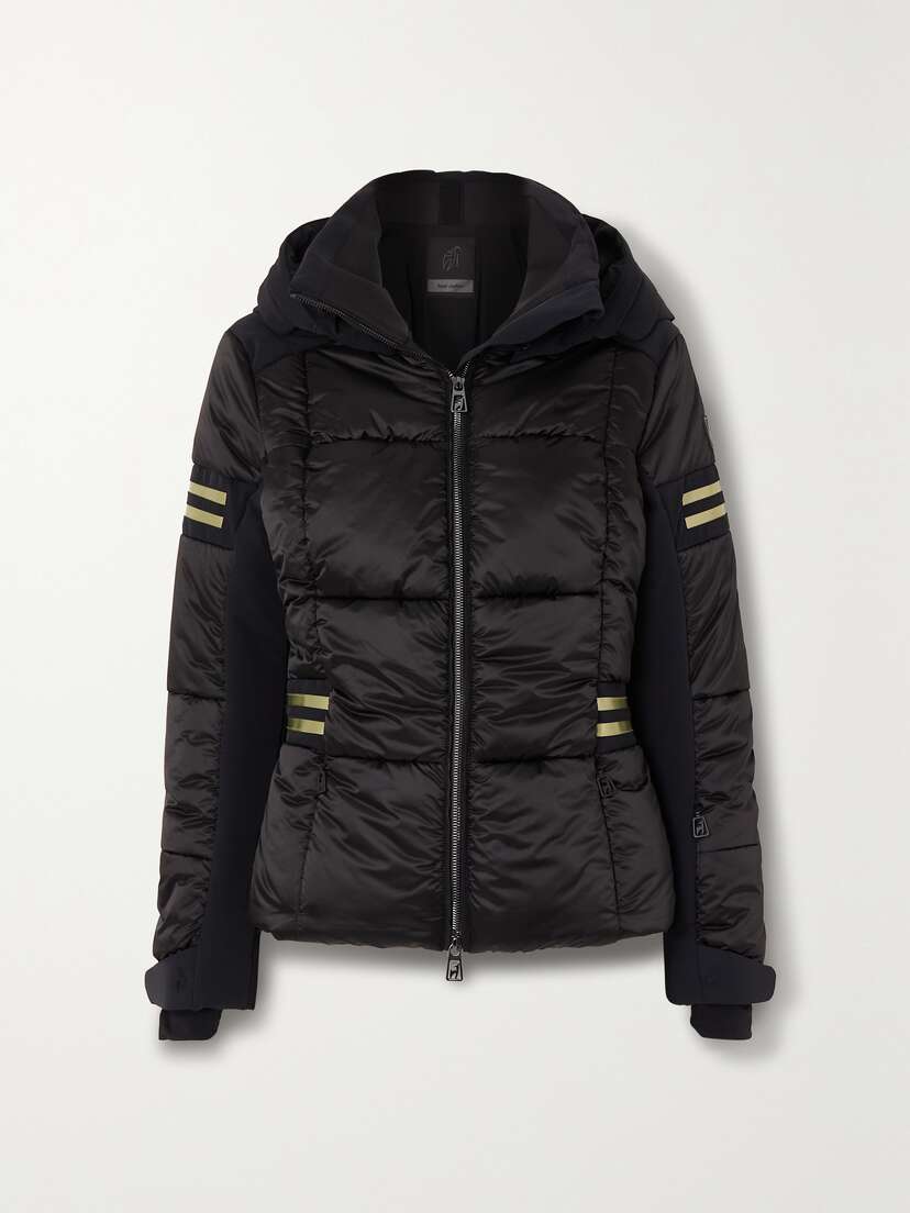 Toni Sailer Nana Striped Quilted Hooded Ski Jacket