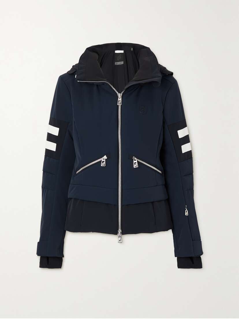 Toni Sailer Malou Paneled Striped Hooded Ski Jacket