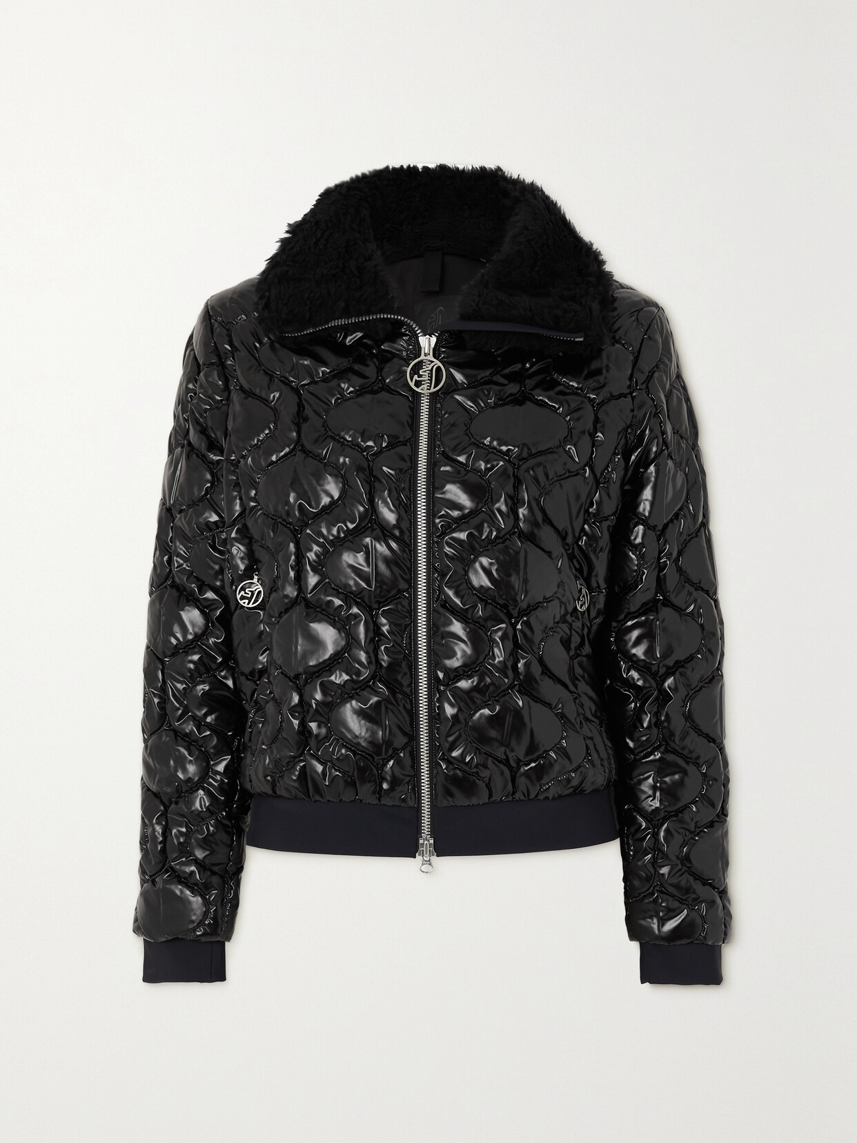 TONI SAILER LEONIE WOOL BLEND-TRIMMED QUILTED GLOSSED SKI JACKET