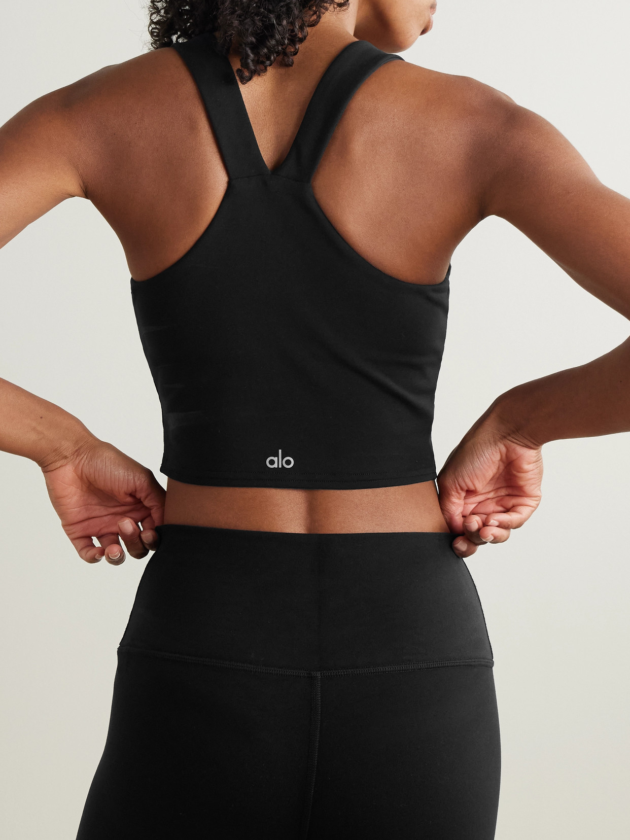 Alo Yoga Real Airbrush Sports Bra In Black