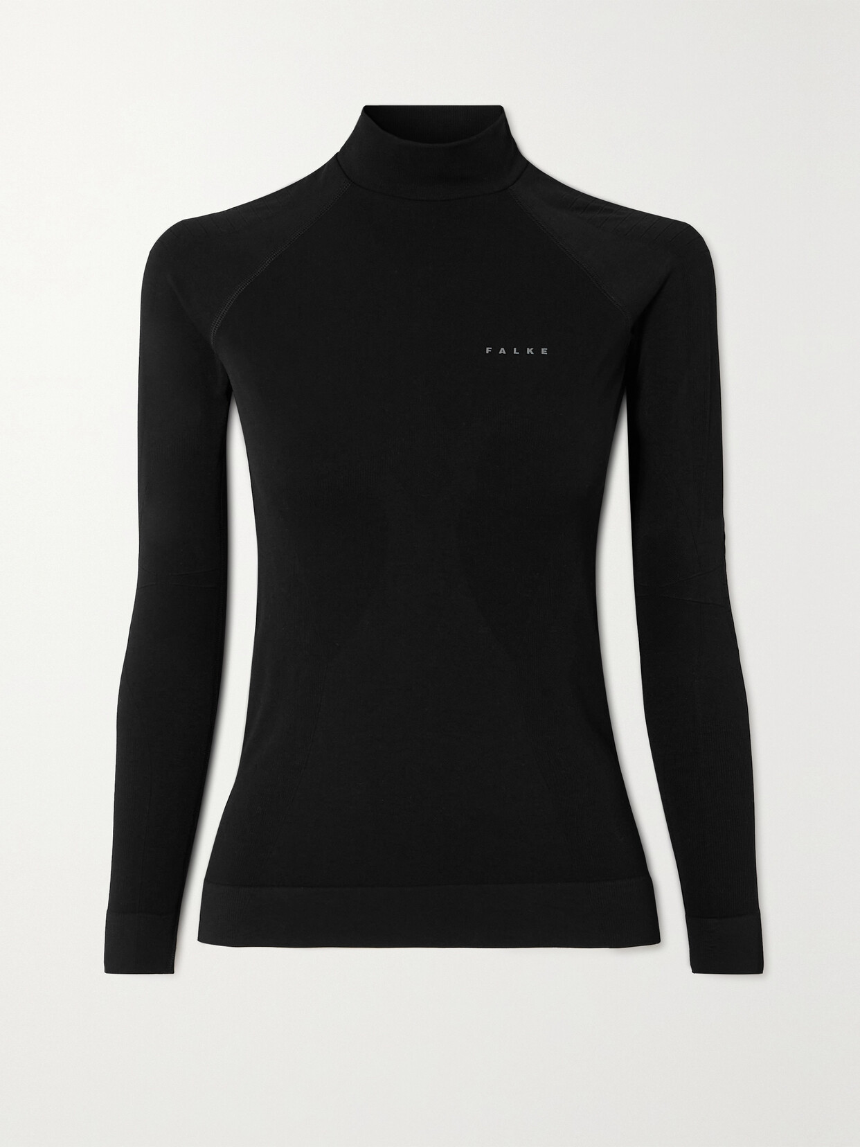 Shop Falke Maximum Warm Stretch-jersey Turtleneck Top In Black