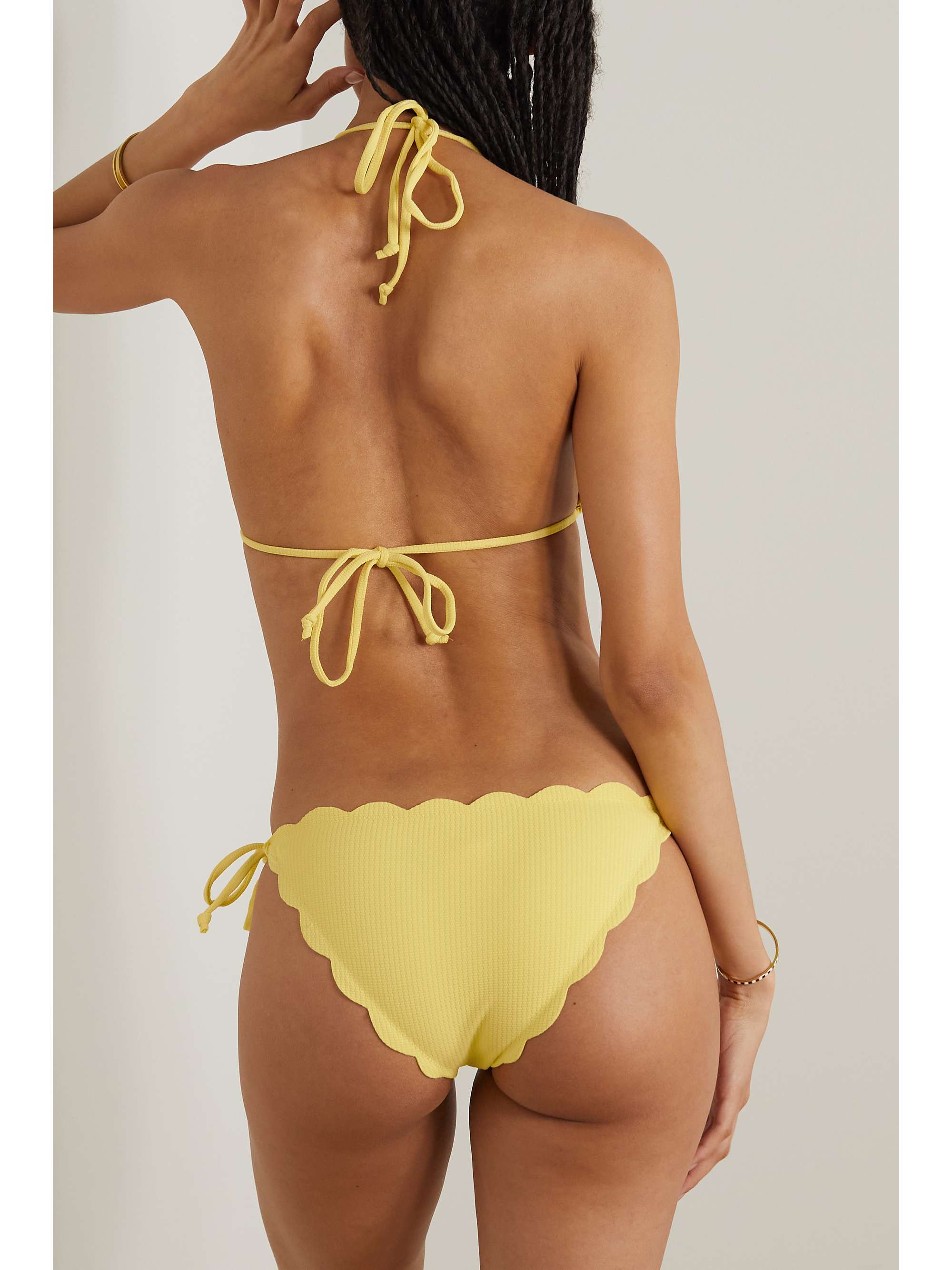 MARYSIA Broadway Triangel-Bikini-Oberteil aus bedrucktem Seersucker mit Wellenkanten