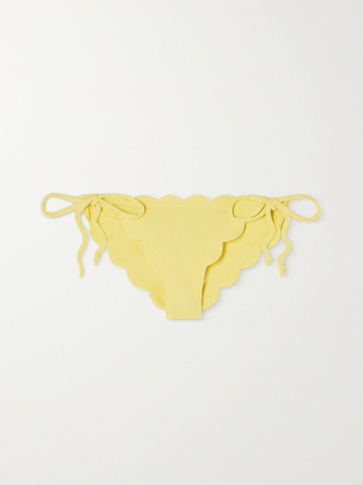 Marysia - Mott Scalloped Seersucker Bikini Briefs - Yellow