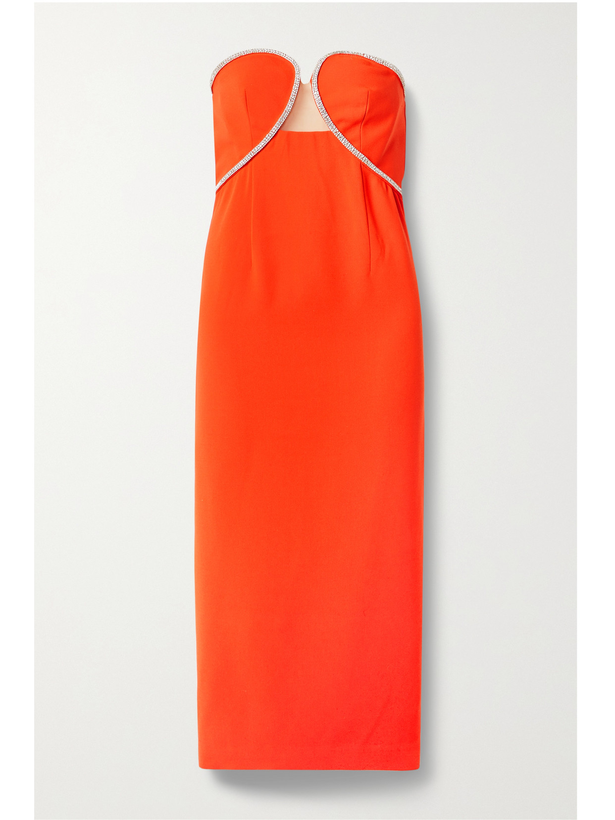 Self-Portrait Strapless Crystal-embellished Crepe Midi Dress
