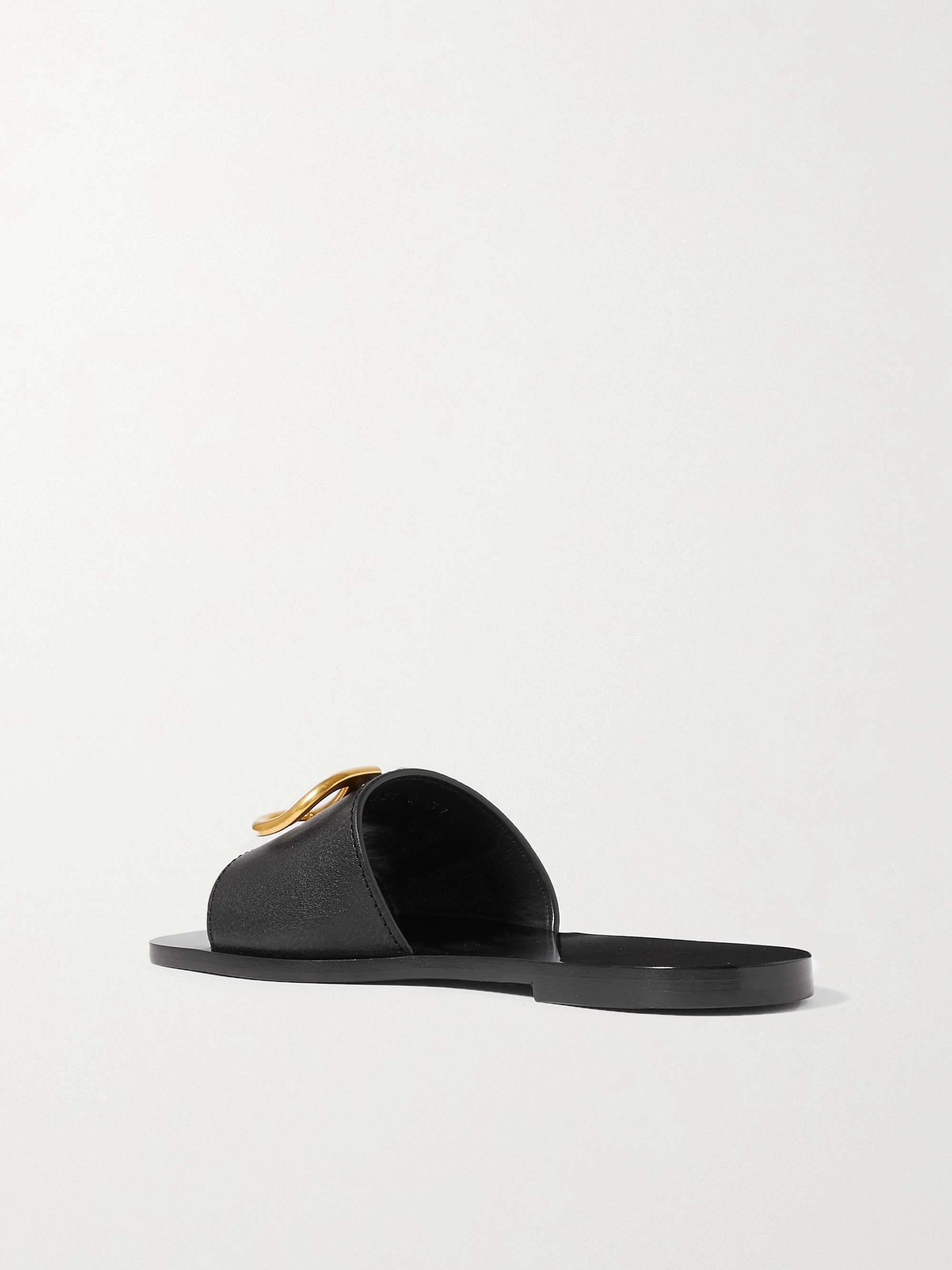 VALENTINO GARAVANI Valentino Garavani VLOGO textured-leather slides