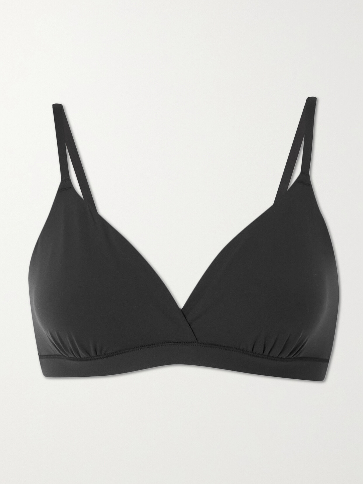 Skims Fits Everybody Wrap-effect Triangle Bralette In Black