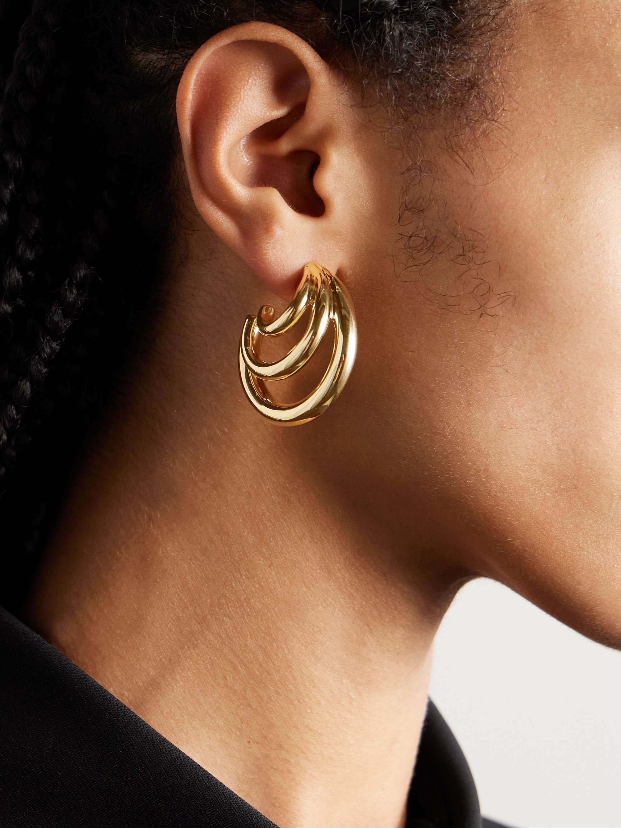 JENNIFER FISHER Mini Elise goldplated hoop earrings NETAPORTER