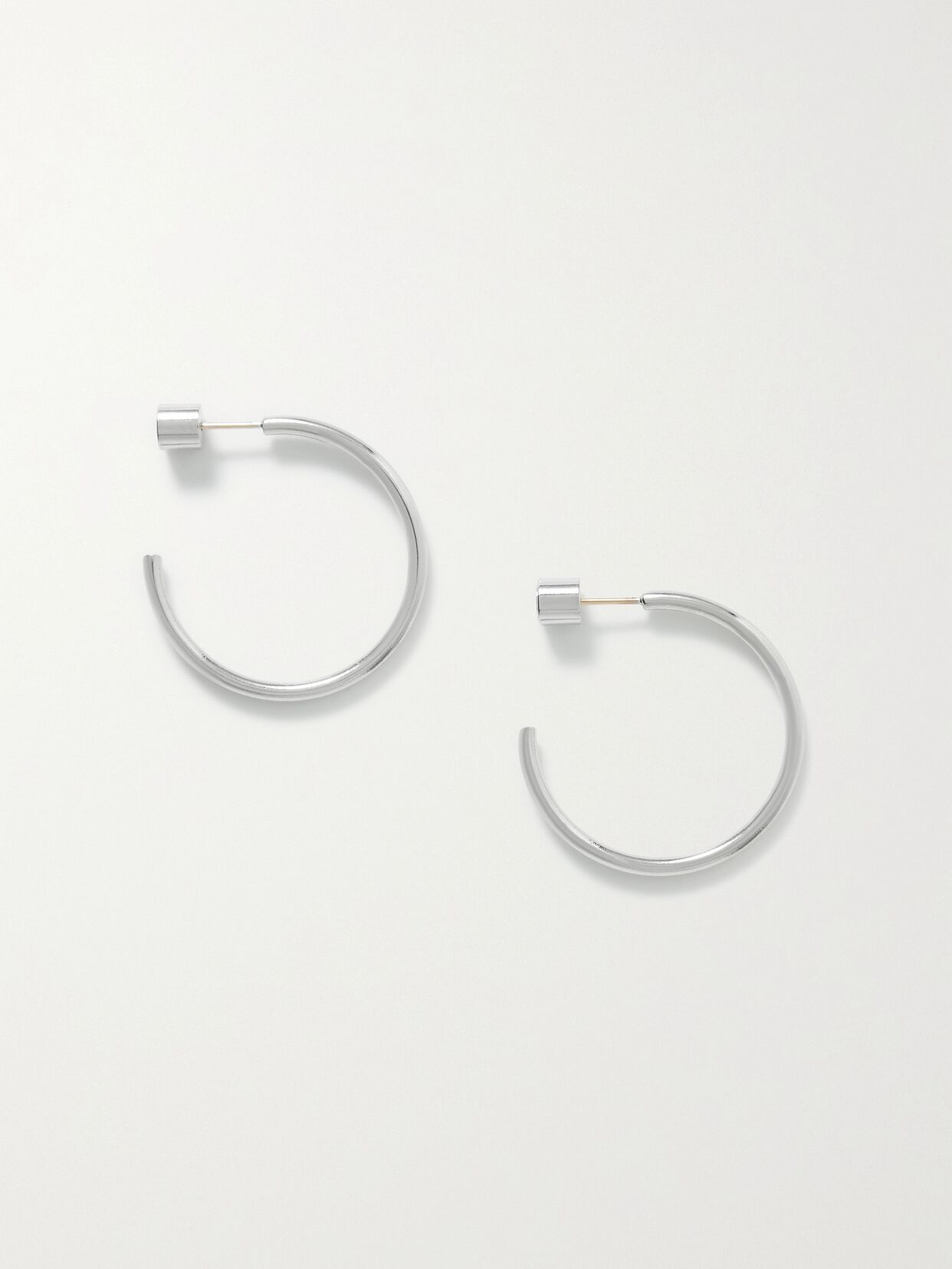 Mini Thread silver-plated hoop earrings