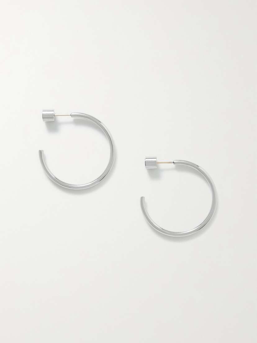 Jennifer Fisher Mini Thread Silver-plated Hoop Earrings