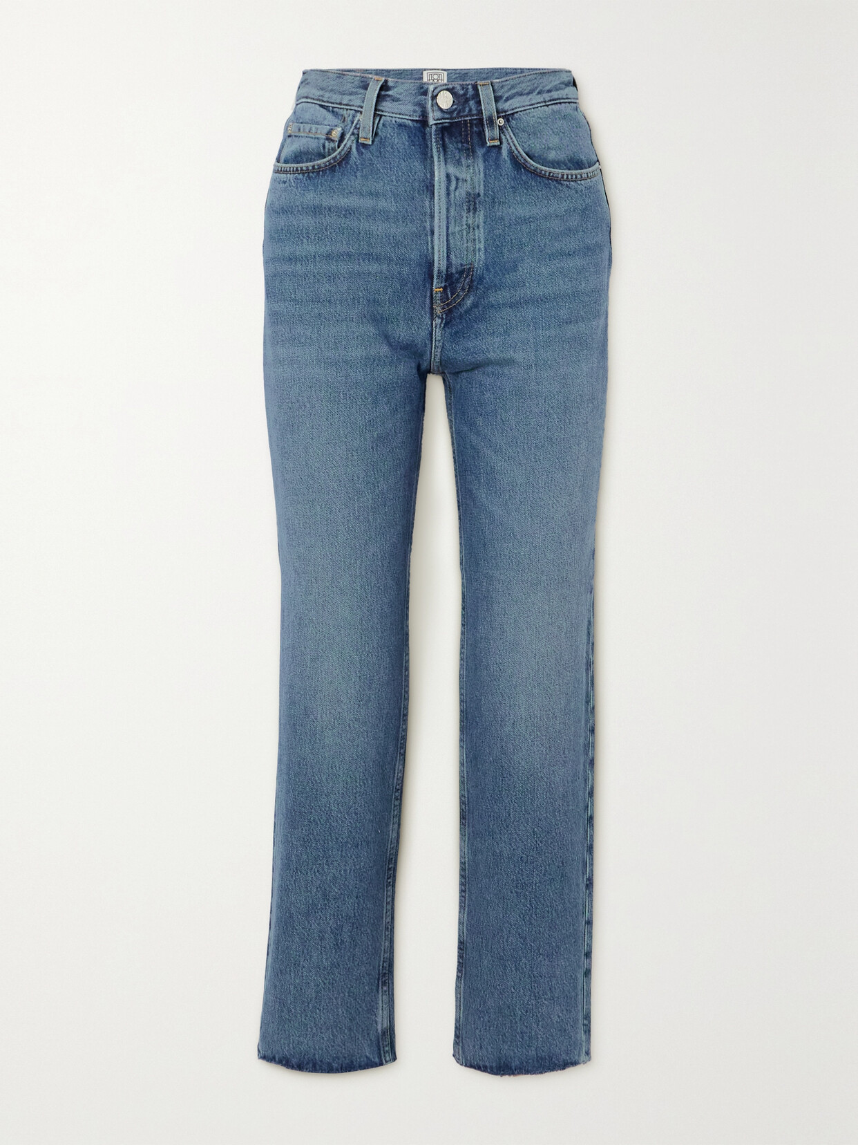 Totême Classic Cut High-rise Straight-leg Organic Jeans In Blue